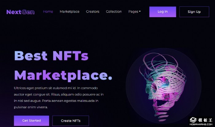 暗紫数字虚拟科技网站模板